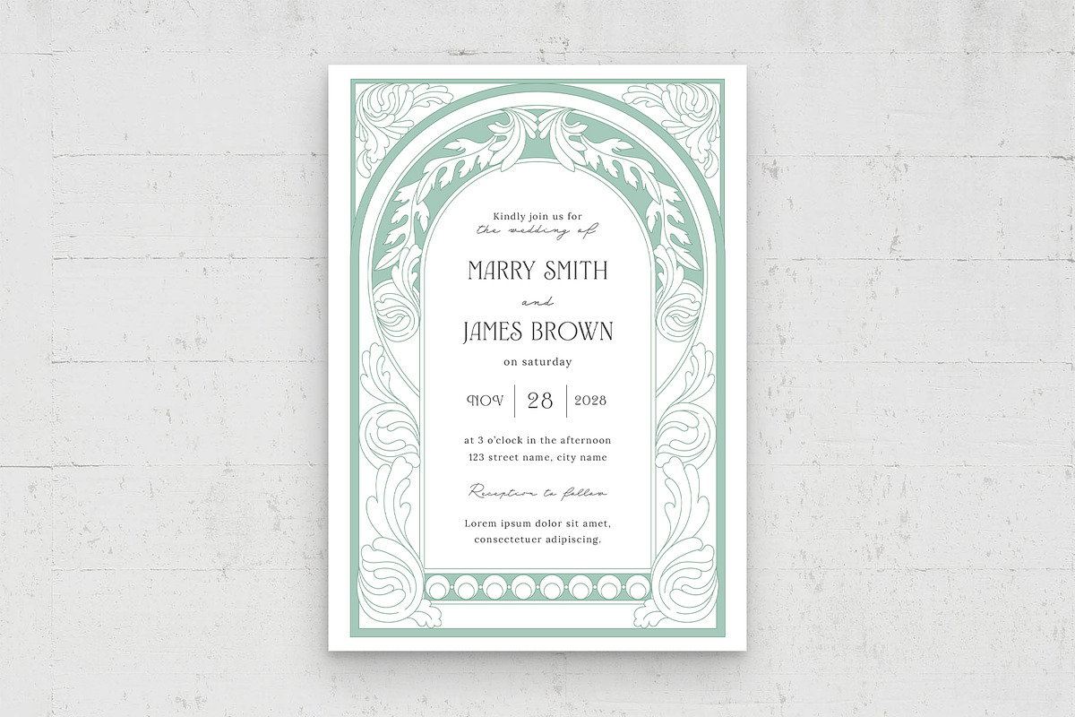 Art Nouveau Invitation Template, an Invitation Template by BrandPacks (Photo 4 of 6)