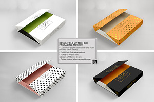 Fold Up Retail Thin Box Mockup