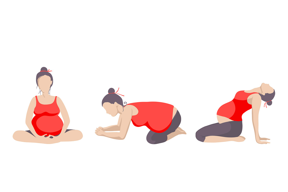 9 yoga poses for pregnant women, an Object Graphic by Olga Bonitas (Photo 3 of 5)