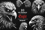 10 Bundle Dark Art Eagle Bird Head, an Illustration by Morspective (Thumbnail 1 of 7)