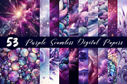 Luminous Purple Seamless Digital Pap, an Illustration by CreationArt (Thumbnail 1 of 4)
