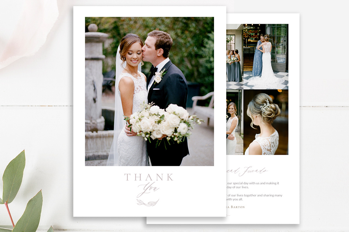 PS + Canva Wedding Thank You Card, a Card Template by By Stephanie Design