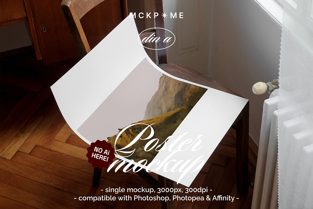 Din A Poster interior mockup, a Merchandise Mockup by MCKP*ME (Photo 1 of 3)