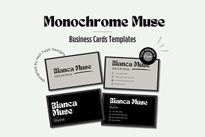 Monochrome Business Card Templates, a Business Card Template by Hell Yeah Designs