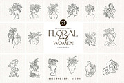Floral Head Women SVG Cliparts, an Illustration by Mia Digital (Thumbnail 1 of 6)