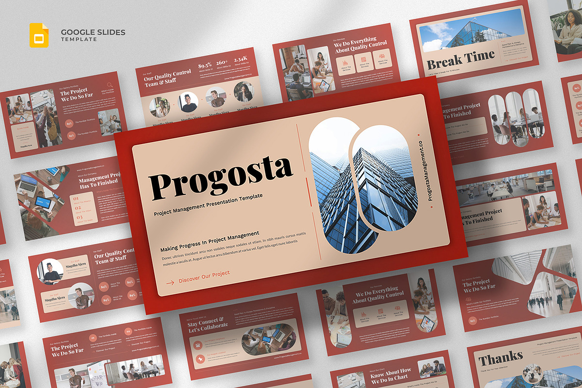 Project Management Google Slides, a Presentation Template by fluffstudio (Photo 1 of 4)
