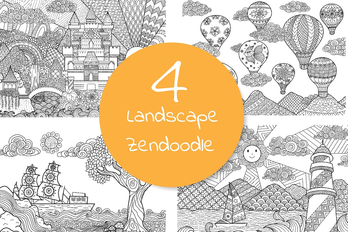 Landscape doodles, an Illustration by Somjai King (Photo 1 of 5)