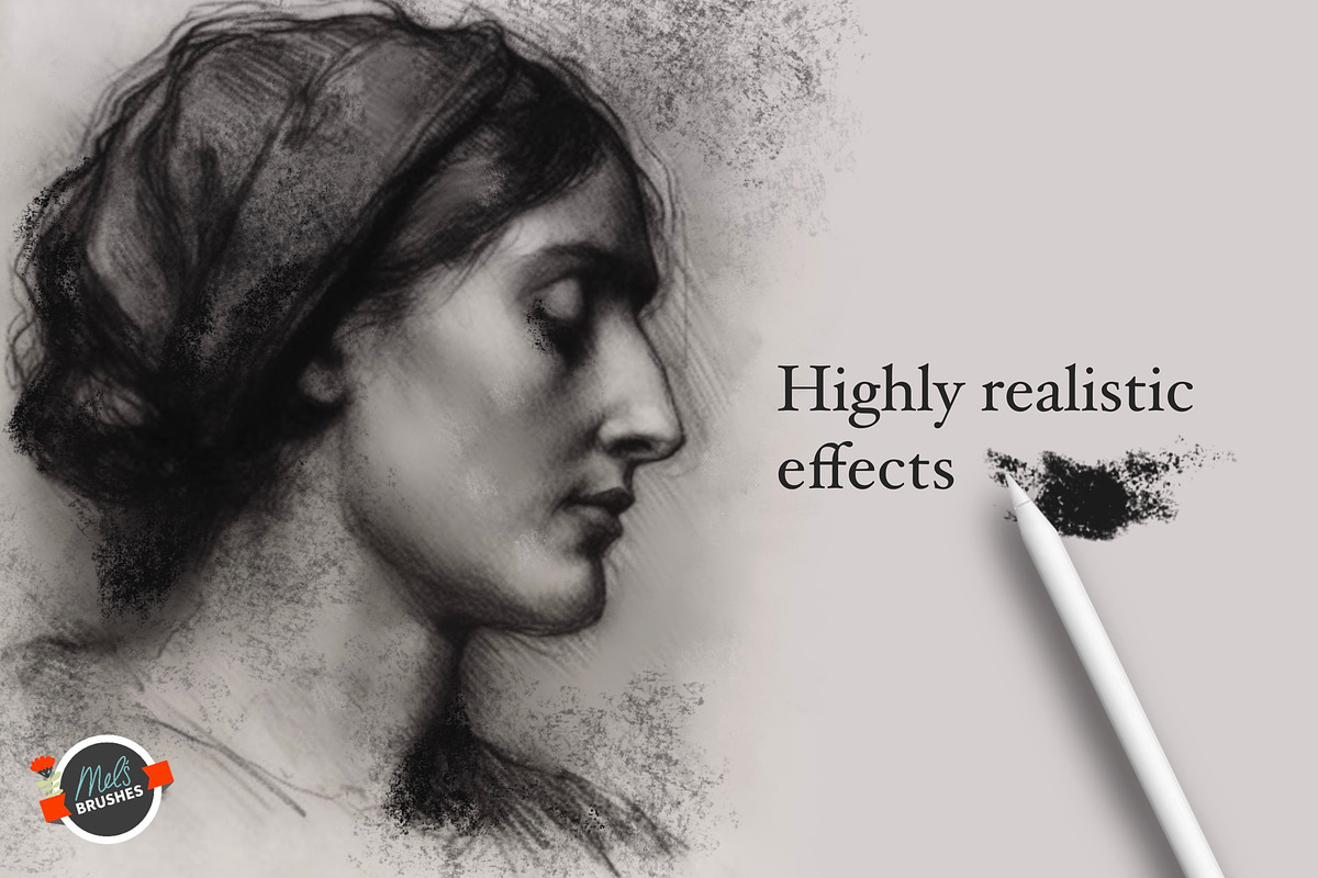 Charcoal Studio Procreate Brushes, a Brush Add-On by Mels Brushes (Photo 2 of 4)