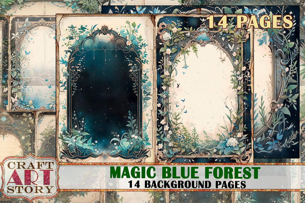 Magic blue forest Blank background, an Object Illustration by CraftArtStory (Photo 1 of 4)