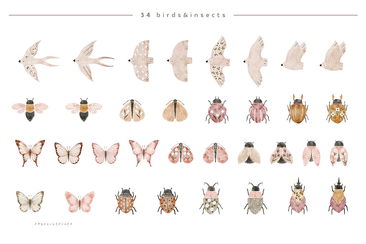 AUTUMN GARDEN watercolor set, an Object Illustration by erasovas (Photo 3 of 13)