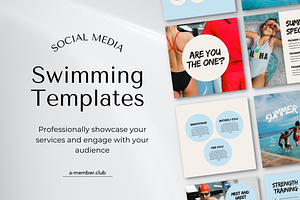 Swimming Social Media Templates