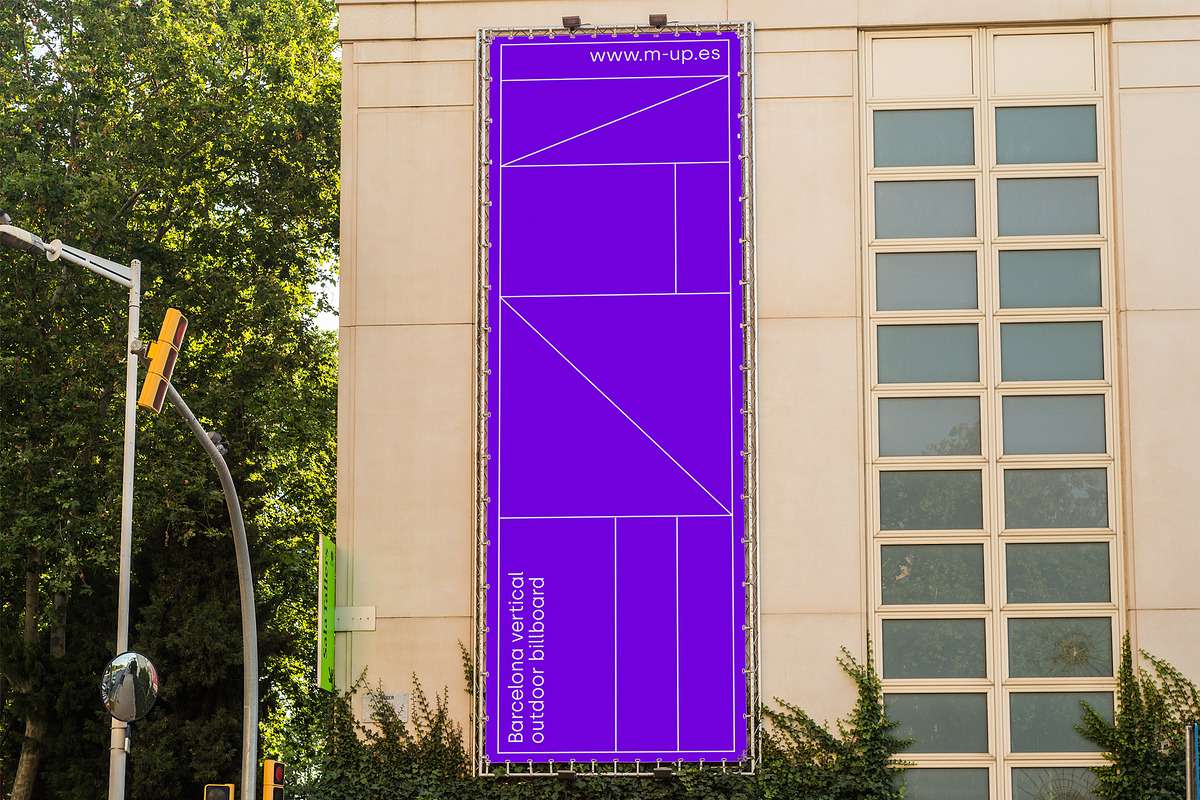 Barcelona Vertical Billboard Mockup, an Advertising Mockup by M-up (Photo 1 of 3)