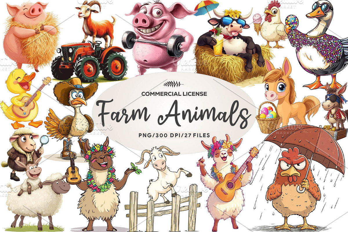 Quirky Funny Farm Animals sublimatio, a 3D by CreationArt (Photo 1 of 5)
