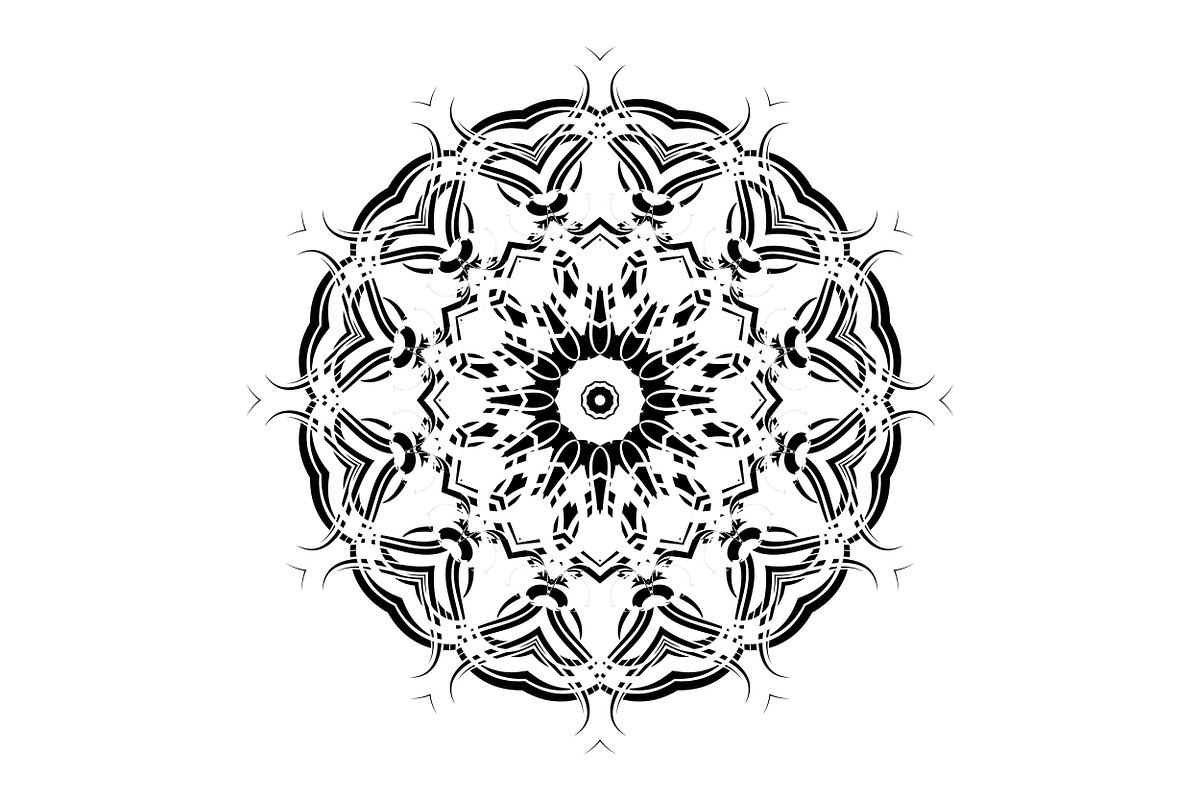 Black and White Mandala Patterns Set, a Decorative Illustration by NJ Himel (Photo 96 of 101)
