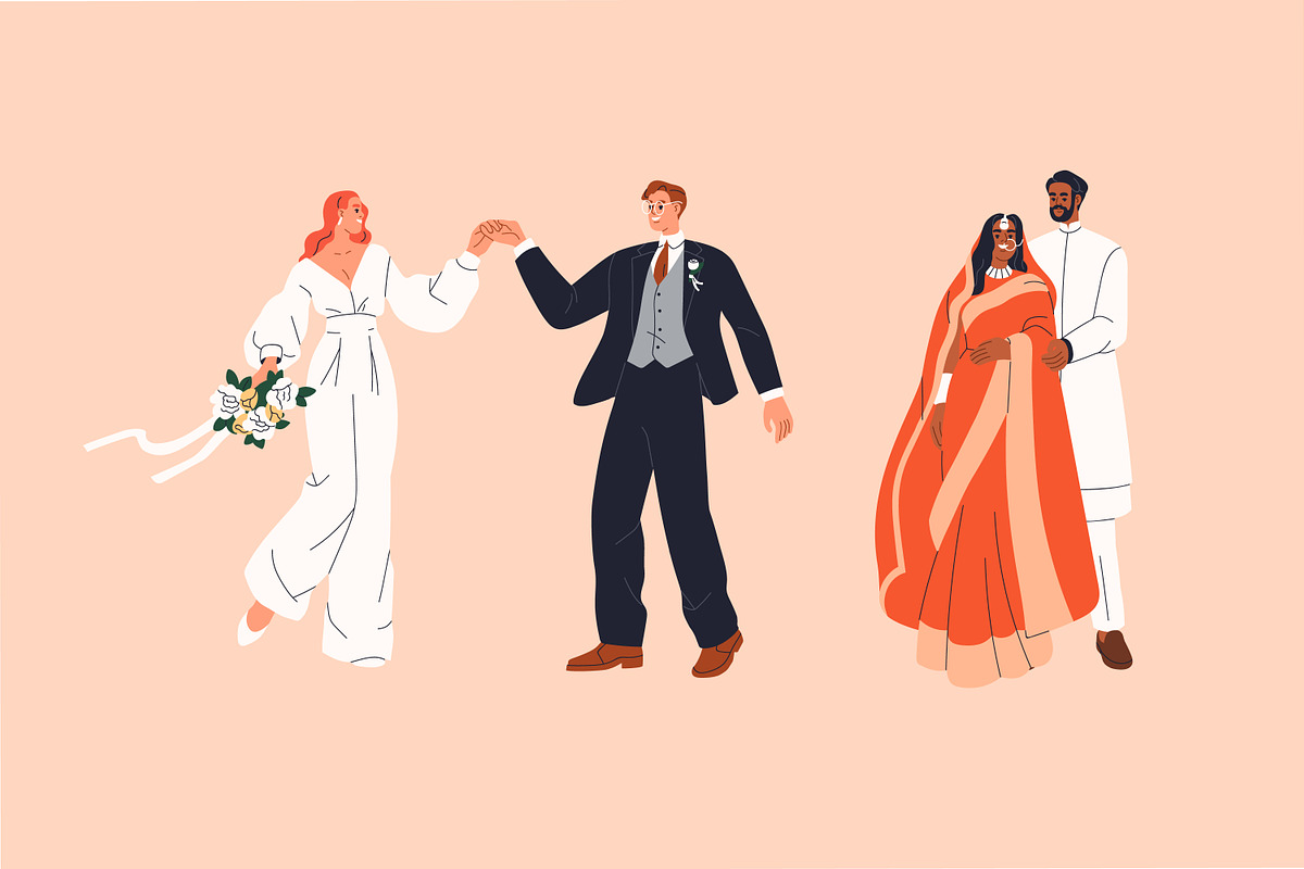 Happy wedding love couples set, a Person Illustration by Good Studio (Photo 5 of 8)
