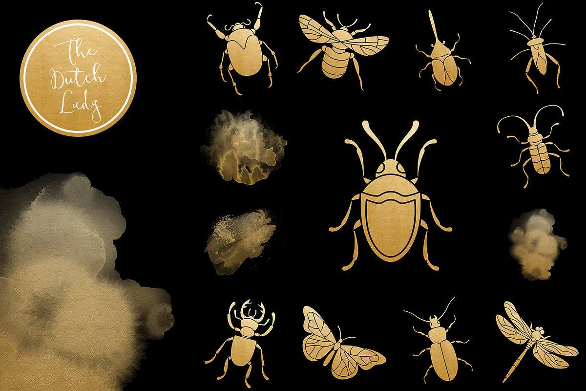 Beetles & Bugs Clipart Set, an Animal Illustration by The Dutch Lady Designs (Photo 4 of 6)