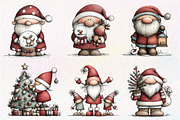 Whimsical Christmas Santa Clipart, an Illustration by Dream Creation (Thumbnail 4 of 7)