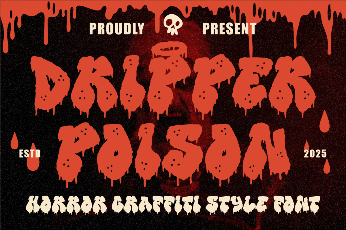 Dripper Poison Horror Graffiti Font, a Font by PutraCetol Studio (Photo 1 of 5)