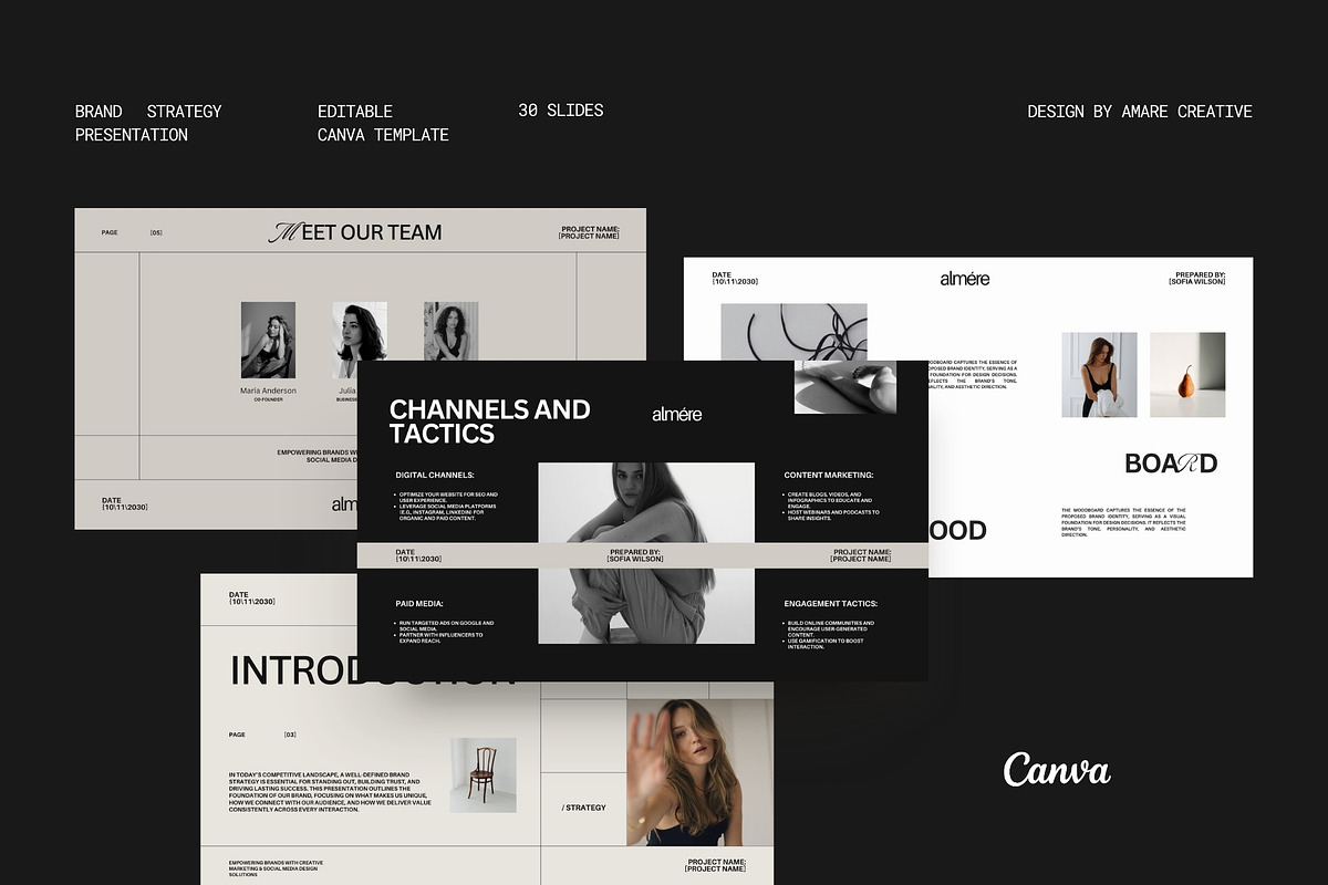 30 Page Brand Strategy Canva Template | Amare creative preview 7