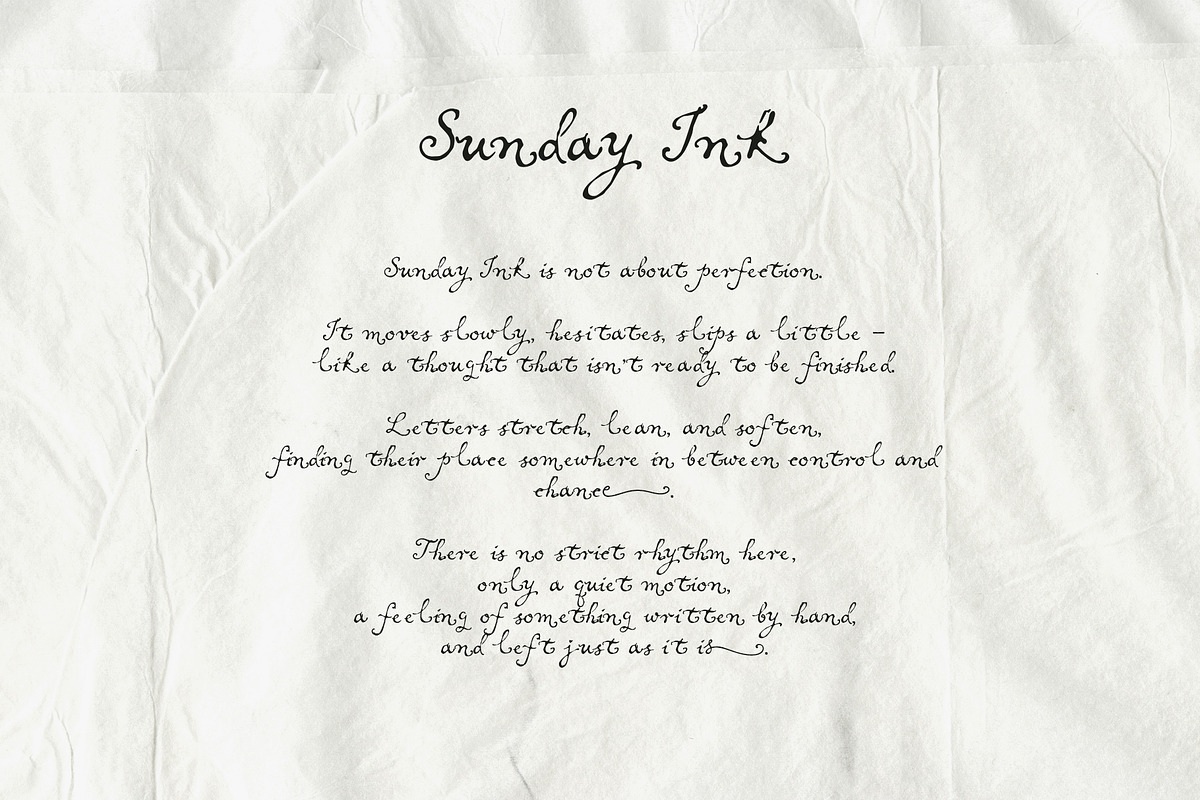 Sunday Ink - Soft Handwritten Script, a Script Font by Mneme (Photo 3 of 8)