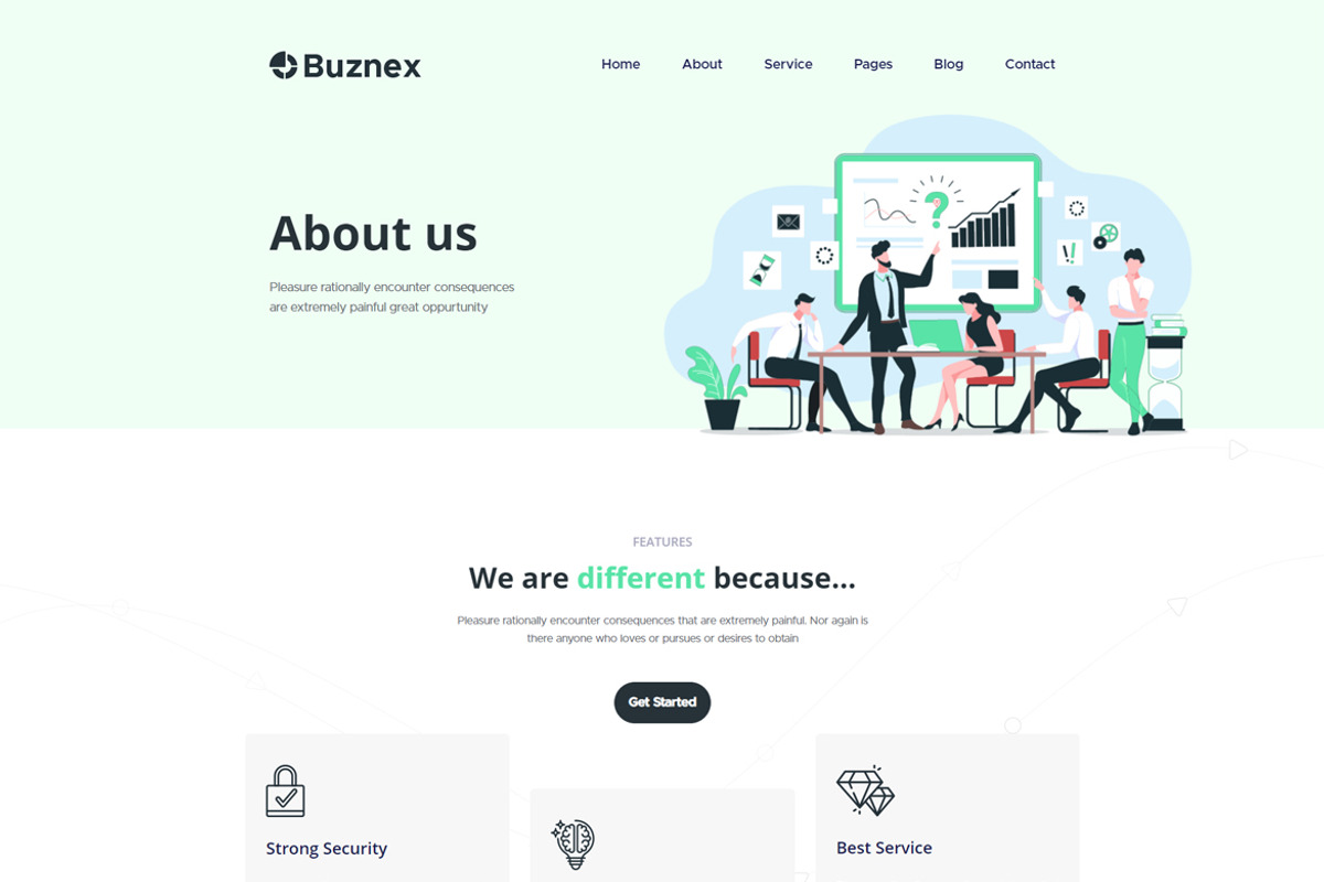Business React JS Template – Buznex, a React Template by HasThemes (Photo 3 of 4)