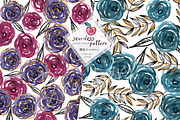 boho flowers, 8 Seamless Pattern 020, a Pattern Graphic by Drawberx (Thumbnail 3 of 10)