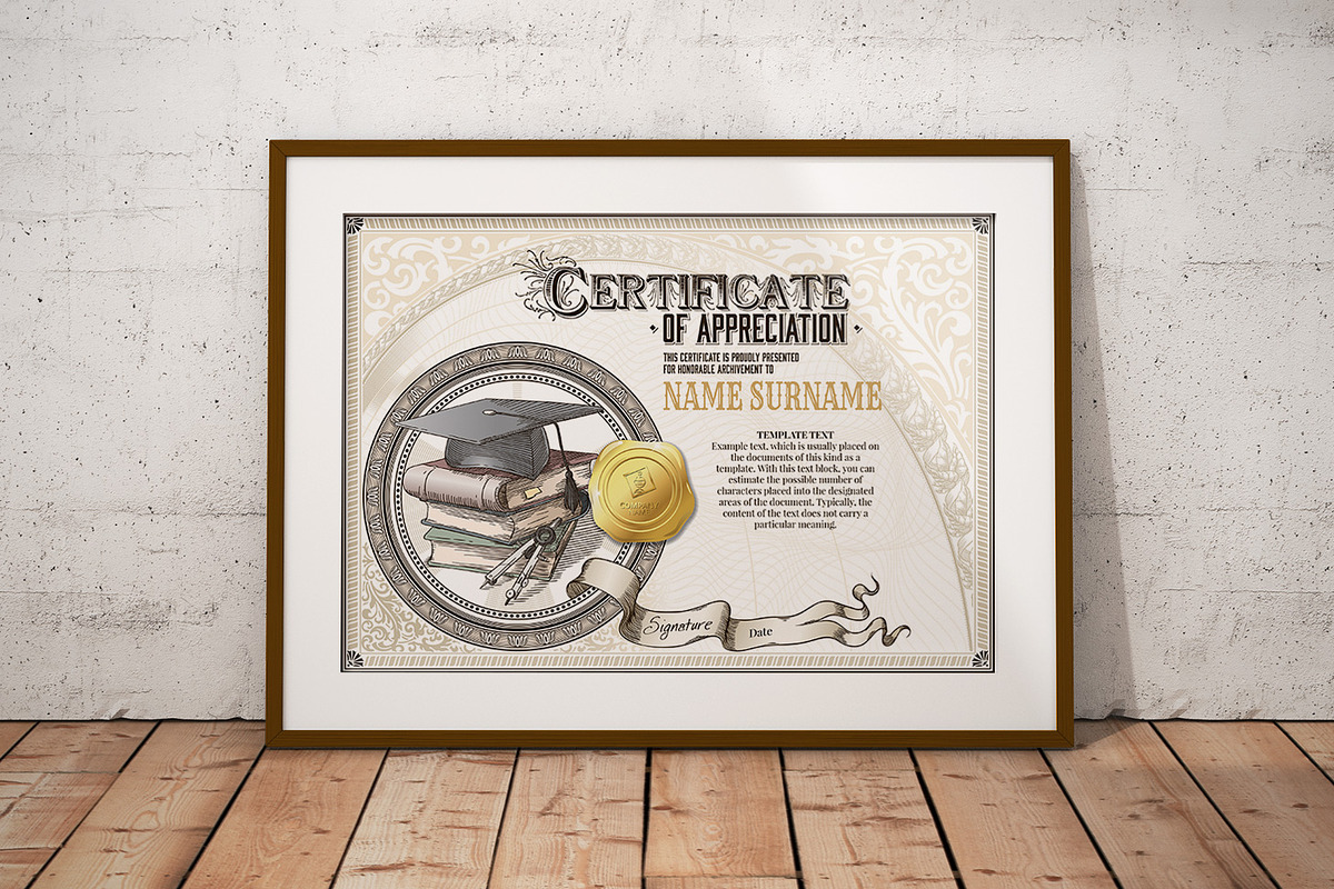 Vintage Certificate Templates, a Stationery Template by inshader (Photo 10 of 12)
