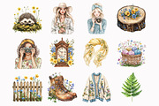 Watercolor Cabin Clipart, a Seasonal Illustration by Design Market (Thumbnail 3 of 5)
