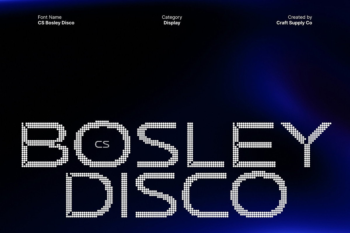 CS Bosley Disco, a Sans Serif Font by Craft Supply Co. (Photo 1 of 8)