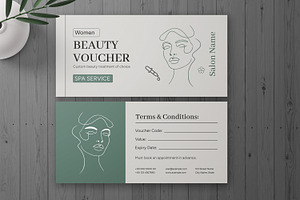 Beauty And  Spa Voucher Template, a Card Template by MightyDesign