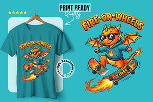 Fire Skating Cute Dragon PNG Clipart, an Animal Illustration by zahidhossainalif