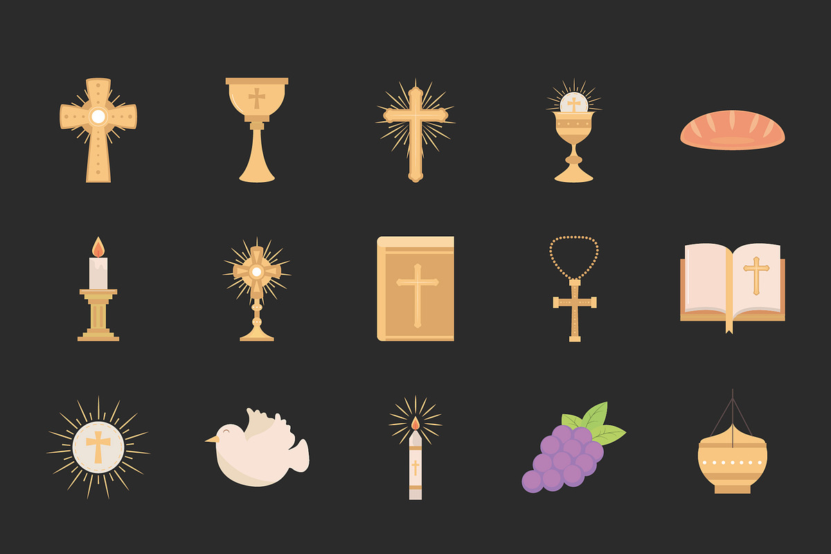 First Communion Icons Set