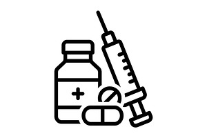 Drugs medicine black icon, an Outline Icon by Creative priyanka