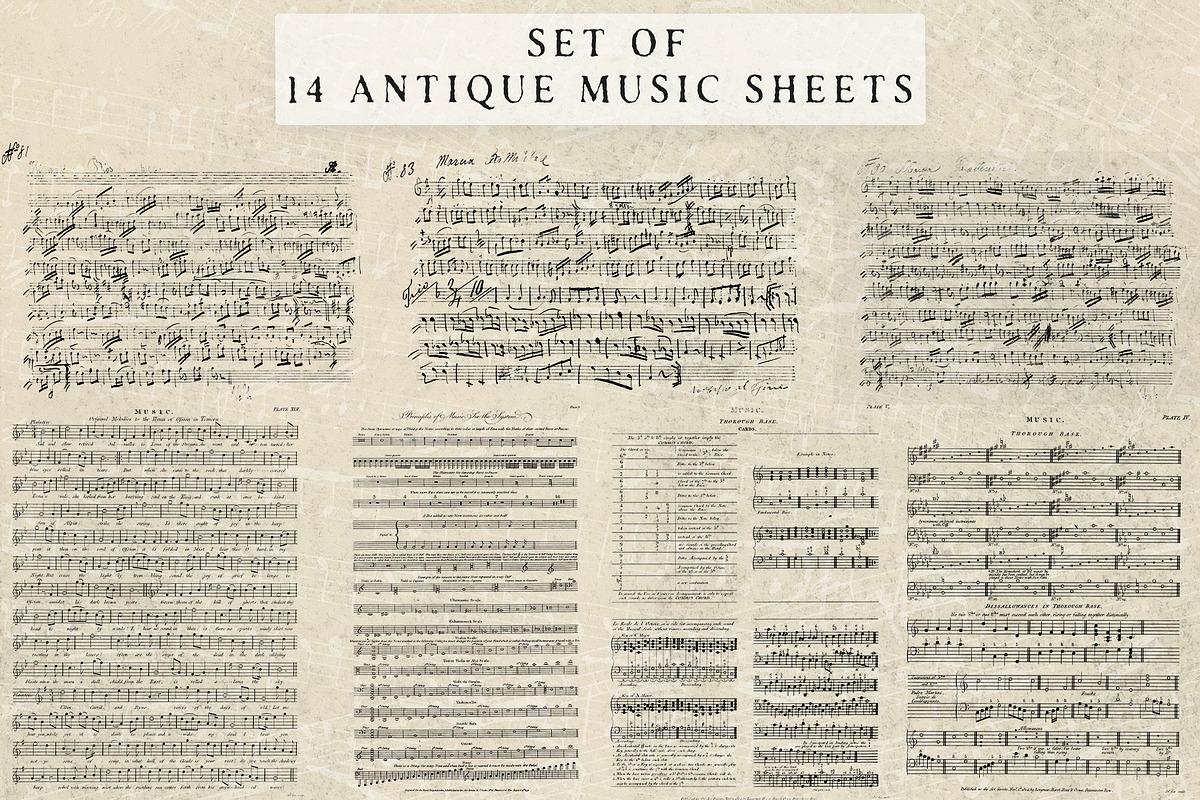 Vintage Sheet Music Overlays, a Pattern Graphic by Century Library (Photo 7 of 17)