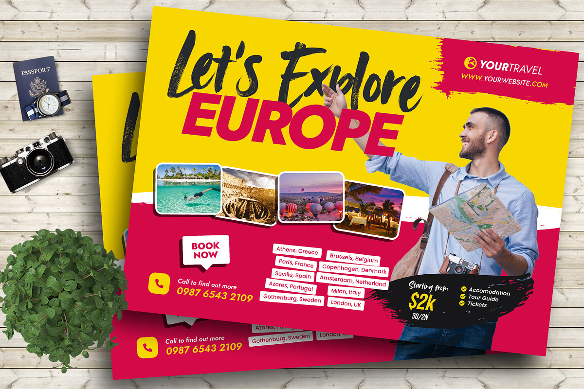 Let's Explore Europe Flyer, a Flyer Template by Boostock