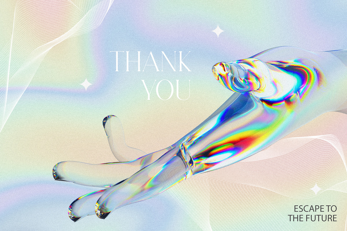 3D Glass Hands. Retro vibe, an Object Graphic by Polli Deeva (Photo 12 of 12)