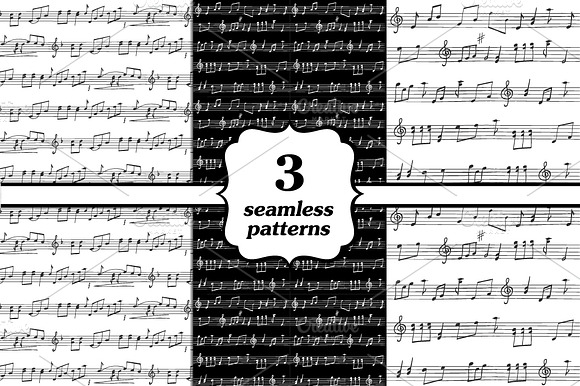 Seamless backgrounds with notes preview 5
