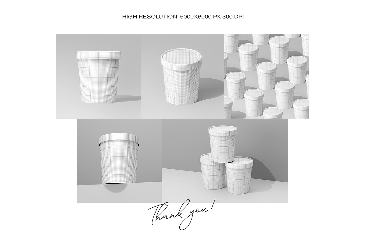 Ice Cream Cup Mockup Set-2, a Cups & Container Mockup by Grid&Glow (Photo 7 of 7)