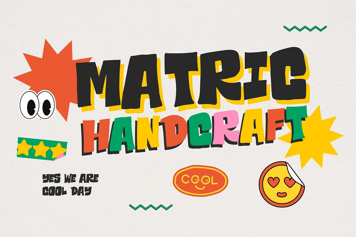 Matric Handcraft, a Sans Serif Font by maghrib (Photo 1 of 4)