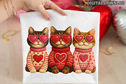 Faux Crochet Valentines Cats Png, an Illustration by OK Design (Thumbnail 6 of 6)