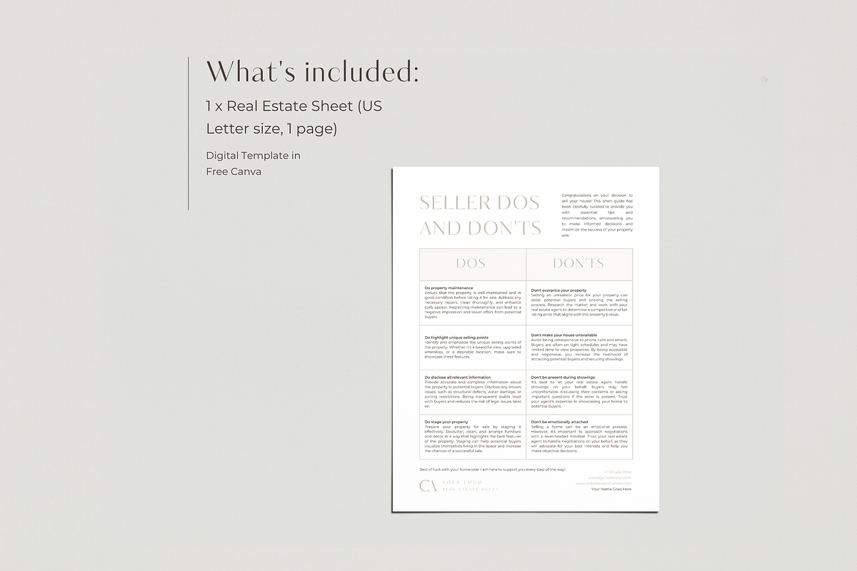 Real Estate Seller Do and Don't List, a Design Template by EstateElements (Photo 2 of 7)