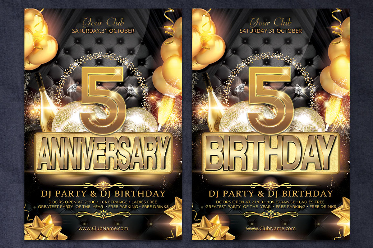 Anniversary And Birthday Party Flyer, a Flyer Template by Artolus (Photo 2 of 4)