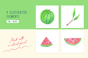 Hand-Drawn Watermelon Patterns, a Pattern Graphic by ApollinariaManko (Thumbnail 3 of 6)