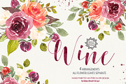 Watercolor Wine design/arrangaments, an Illustration by Babysbreath/Dandelionery (Thumbnail 2 of 4)