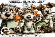 Whimsical Spring Dog Clipart, an Illustration by OK Design (Thumbnail 1 of 6)