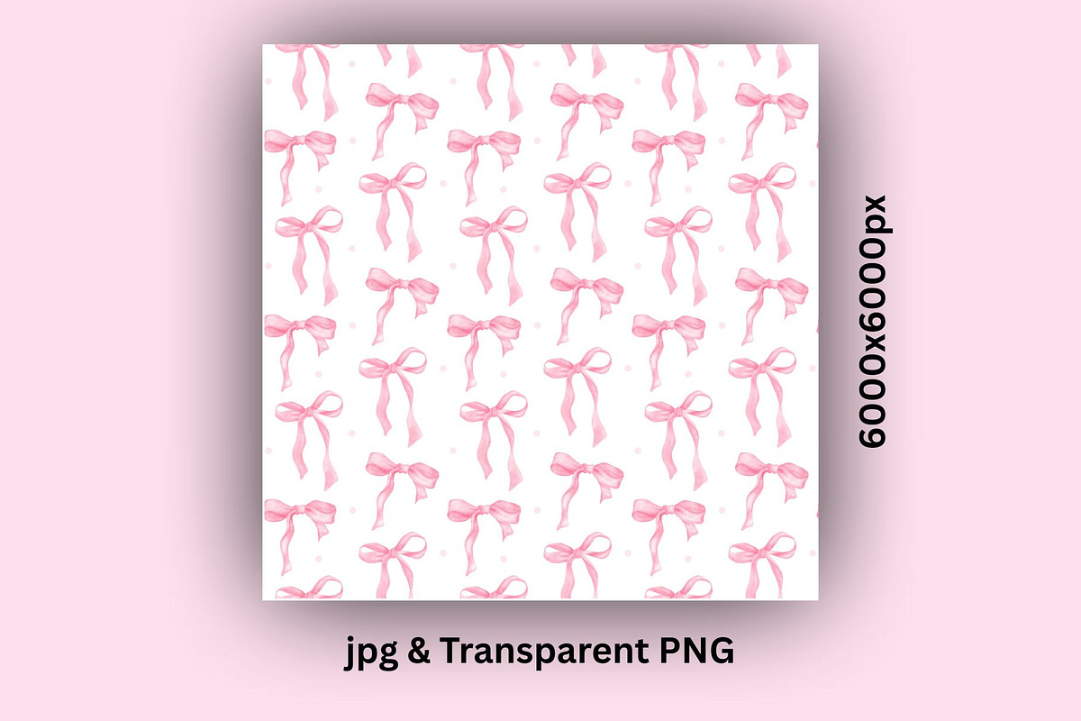Soft Pink Bows Seamless Pattern, an Illustration by Stellalunarts (Photo 3 of 4)
