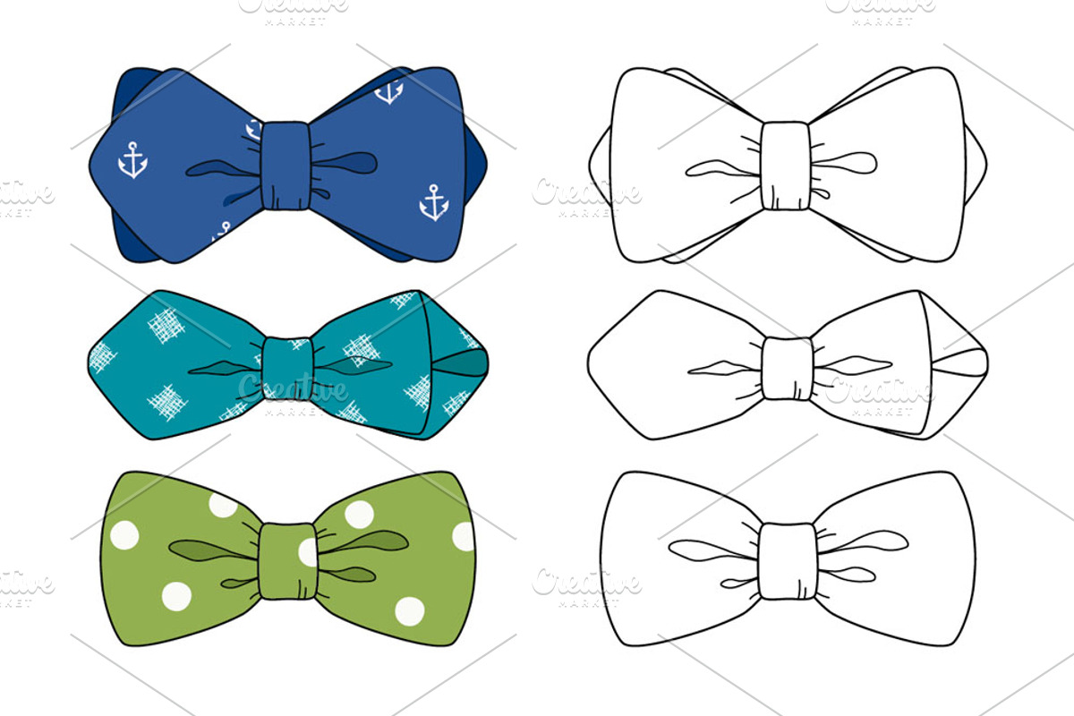 Vector bow tie set, an Object Graphic by Paper Cards (Photo 2 of 2)