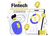 10 Fintech Vector Illustration, a Finance Illustration by denayunebgt (Thumbnail 1 of 4)
