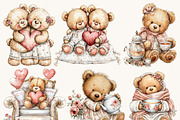 Watercolor Teddy Bear Hugs Clipart, an Object Illustration by Design Scotch (Thumbnail 3 of 9)