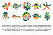 Watercolor Tropical Marine Clipart, an Illustration by Libby Wishes (Thumbnail 3 of 3)